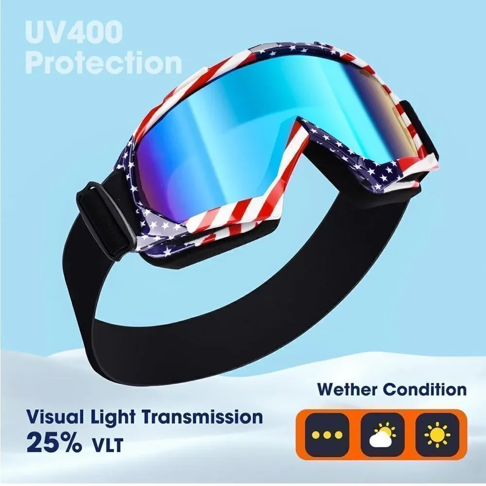 America 🇺🇸  Ski Goggles Unisex 2 pairs